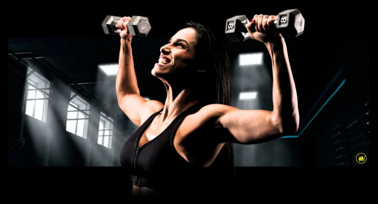 The Importance of Home HIIT Workout for Women, woman holding two dumbbells, ready to exercise